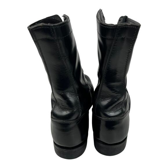 HH Brand Double H 975 Military Combat Jump Boots Cap Toe Upper Leather USA 9 1/2 - Picture 5 of 12